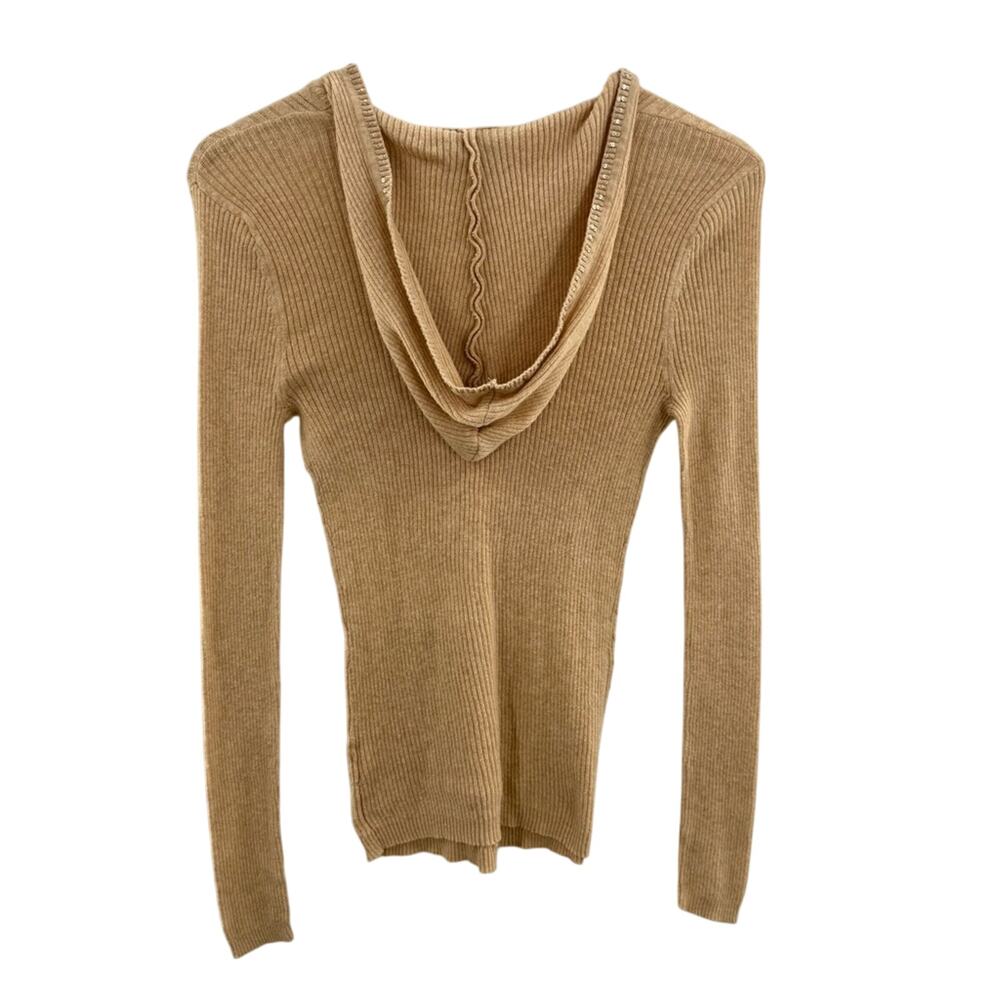 Aeropostale Y2K Cable Knit Hooded Lightweight Sweater 100% Cotton Size Medium - Picture 6 of 9